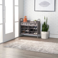 Stackable 16 Cubby Shoe Organizer w Drawers