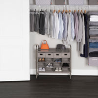 Stackable 16 Cubby Shoe Organizer w Drawers