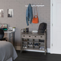 Stackable 16 Cubby Shoe Organizer w Drawers