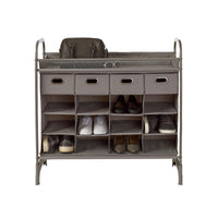 Stackable 16 Cubby Shoe Organizer w Drawers