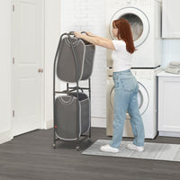 2-Tier Rolling Vertical Laundry Sorter