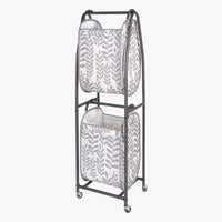 2-Tier Rolling Vertical Laundry Sorter