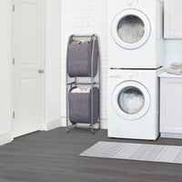 2-Tier Rolling Vertical Laundry Sorter