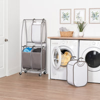 2-Tier Rolling Quad Laundry Sorter