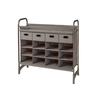 Stackable 16 Cubby Shoe Organizer w Drawers