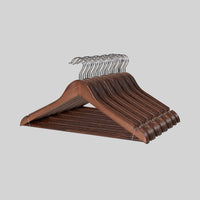 Set of 30 | Wood Contoured Suit Hanger