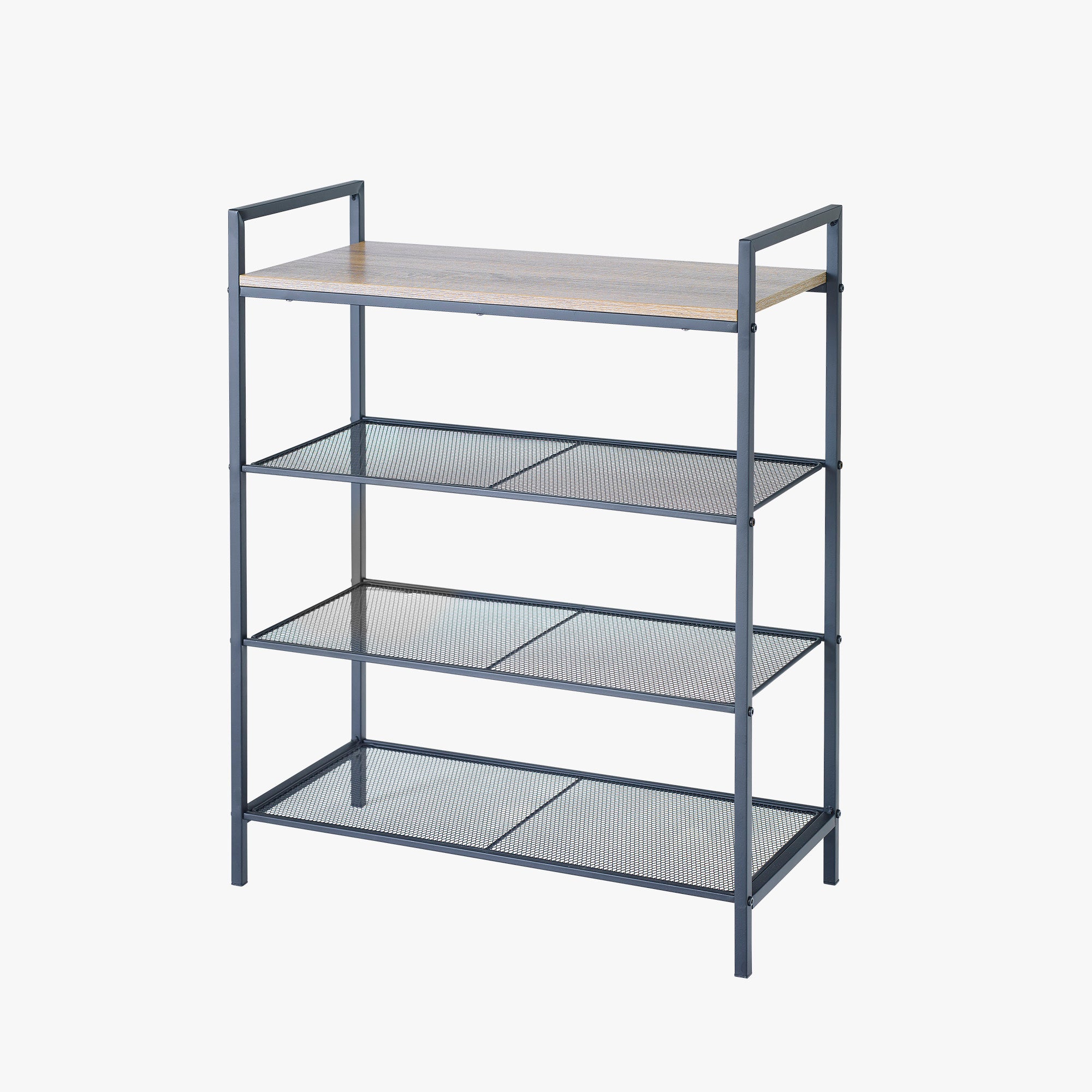 4 Tier Shelf Storage with Wood Grain Top neatfreak