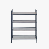 4-Tier Shelf Storage with Wood Grain Top