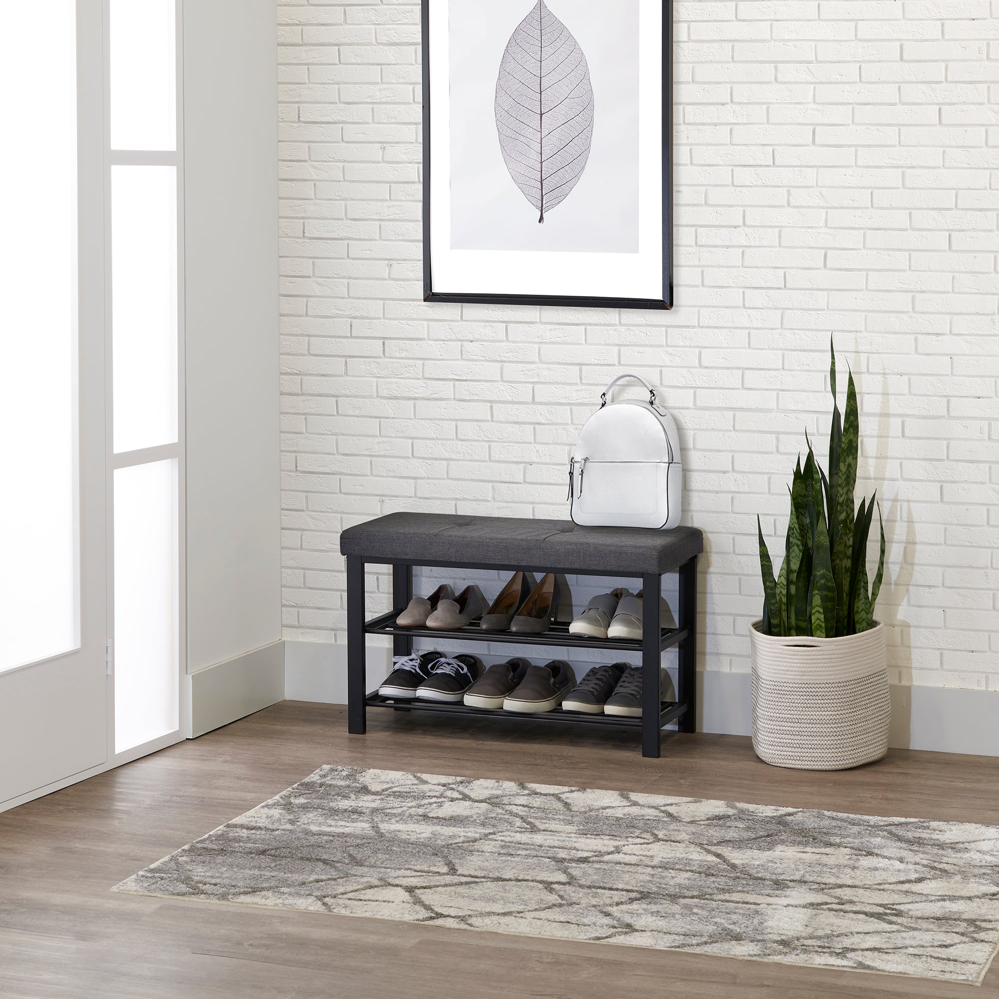 Black shoe storage bench new arrivals