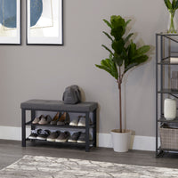 Fabric Upholstered Shoe Storage Bench