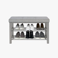 Fabric Upholstered Shoe Storage Bench