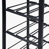 15-Bottle Metal Wine Rack with Wood Top