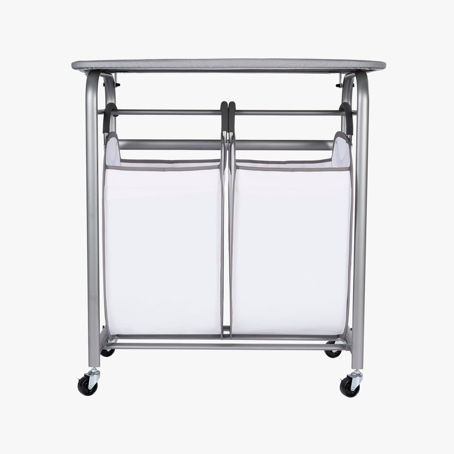 Easy Access Double Laundry Sorter with Folding Table