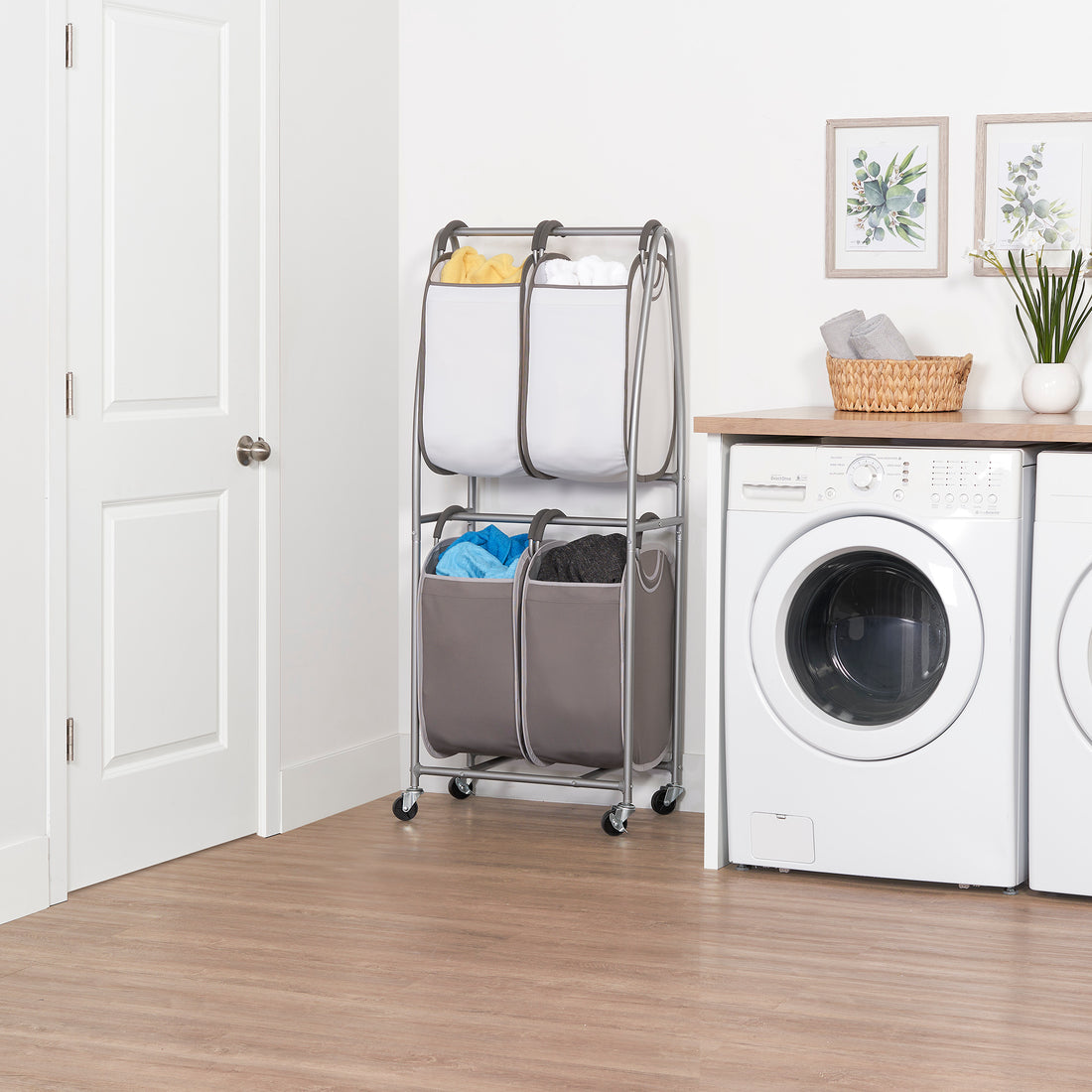 2-Tier Rolling Quad Laundry Sorter – neatfreak