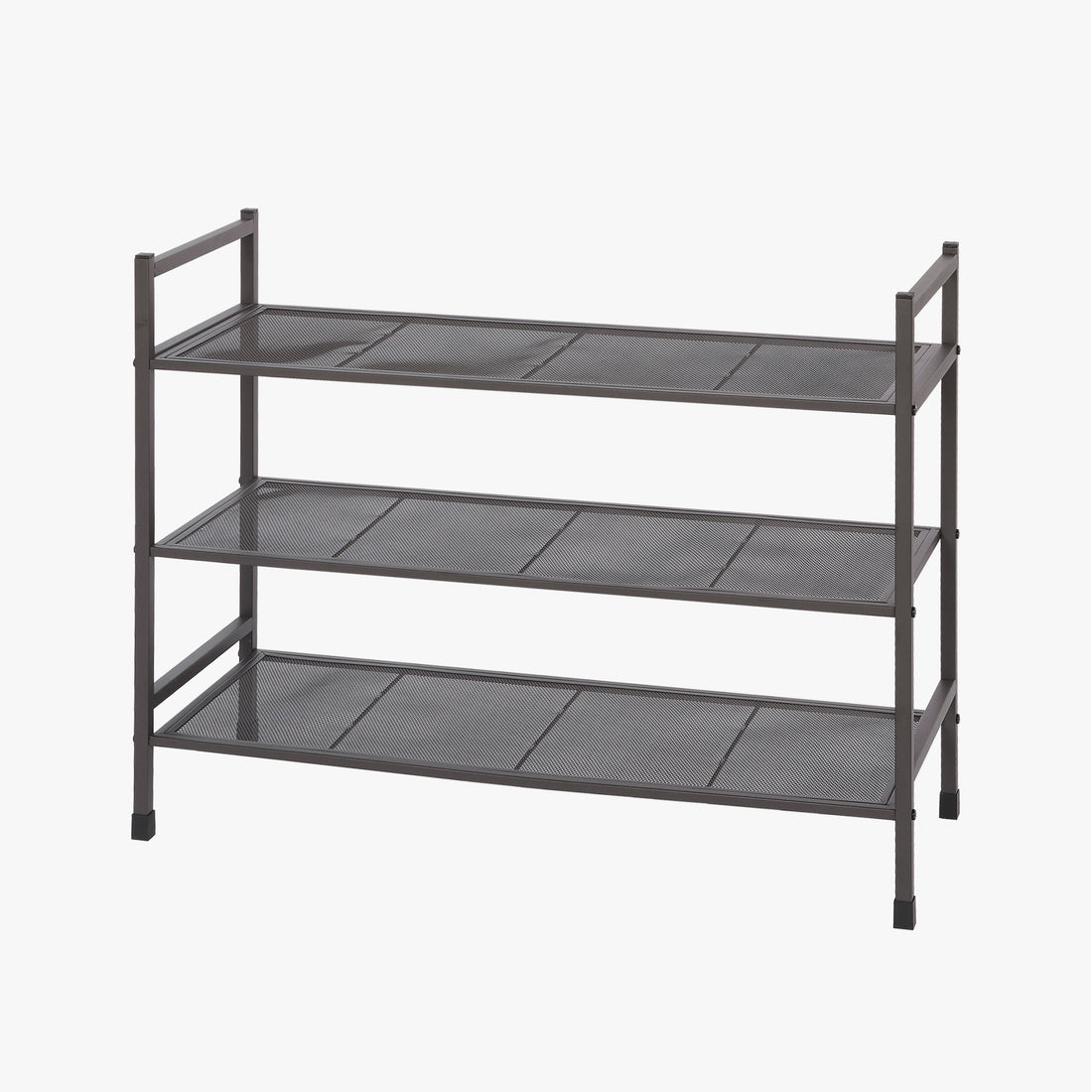 at Home 3-Tier Fabric Shoe Rack, Black