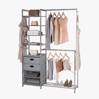 Double Hanging Wardrobe with Drawers