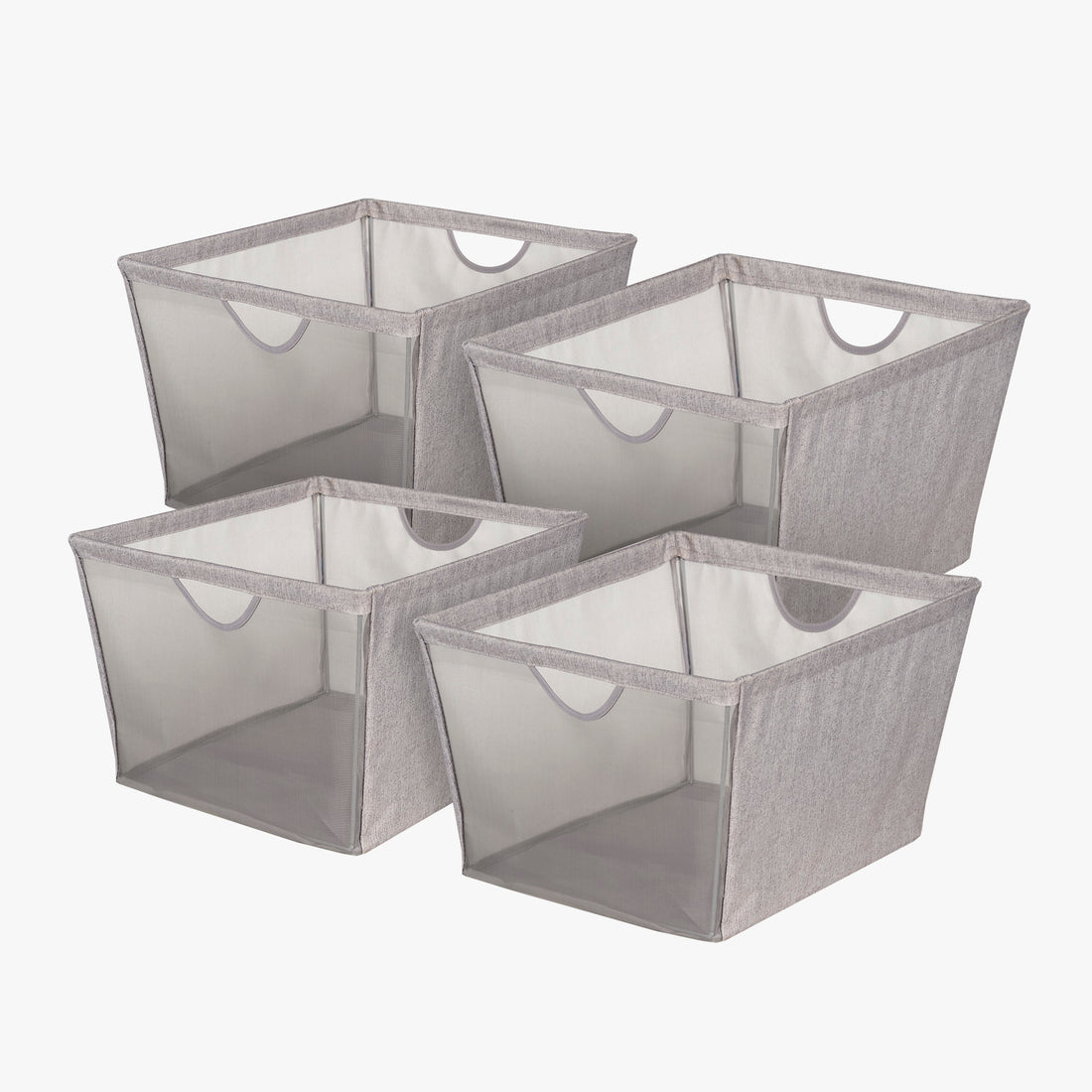 Set of 4 | Large Storage Bin with Mesh Front