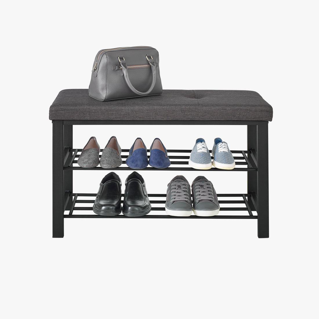 Fabric Upholstered Shoe Storage Bench