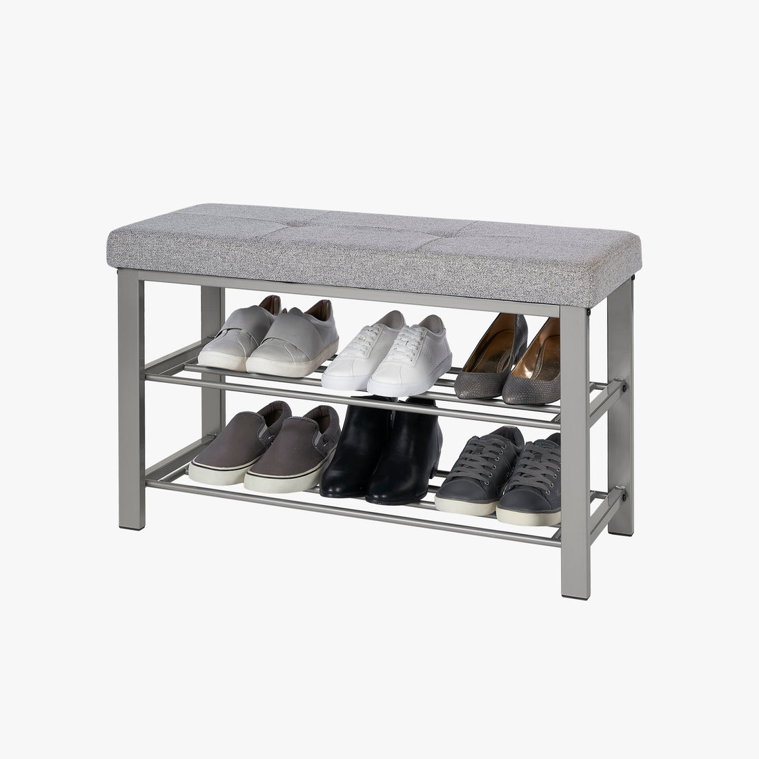 Fabric Upholstered Shoe Storage Bench