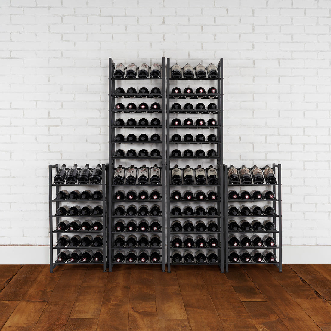Porte-bouteilles en métal à rayons superposés de 24 bouteilles