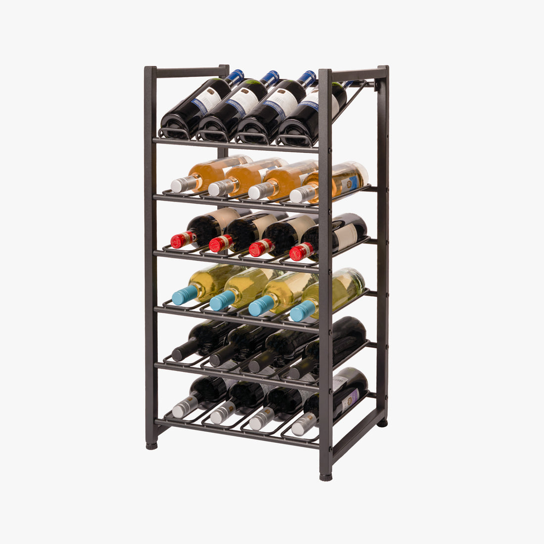 24-Bottle Stacking Metal Wine Rack